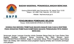 PENGUMUMAN PEMENANG SELEKSI KONSULTAN INDIVIDU PEMETAAN BAHAYA